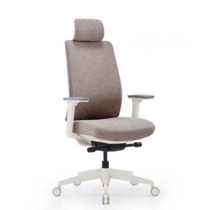 Кресло д/руководителя SitZone CH-K55A-BS ткань, бежевый, крестов. пластик, корпус белый, регулир. подголов., регулир. подлокотн.