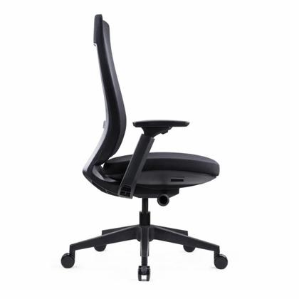 Кресло д/руководителя SitZone E-VL002B-BS сетка/ткань, серый, крестов. пластик, корпус белый, без подголов., регулир. подлокотн., слайдер