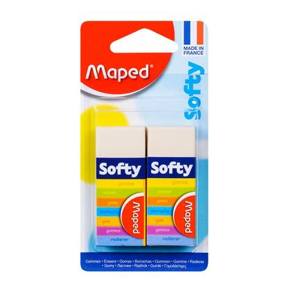 Ластик "Softy" 2 шт., белый, блистер