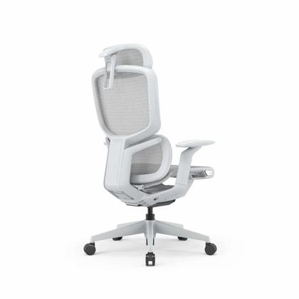 Кресло д/руководителя SitZone E-JX-002А сетка, белый, крестов. пластик, корпус белый, регулир. подголов., регулир. подлокотн., слайдер