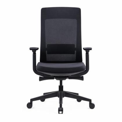 Кресло д/руководителя SitZone E-VL002B сетка/ткань, черный, крестов. пластик, без подголов., регулир. подлокотн., слайдер