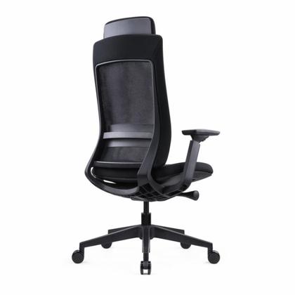 Кресло д/руководителя SitZone E-VL002A сетка/ткань, черный, крестов. пластик, регулир. подголов., регулир. подлокотн., слайдер