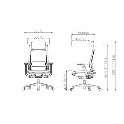 Кресло д/руководителя SitZone E-VL002A сетка/ткань, черный, крестов. пластик, регулир. подголов., регулир. подлокотн., слайдер