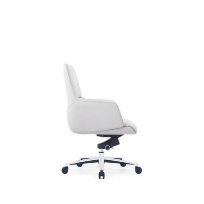 Кресло д/руководителя SitZone CH-500B нат. кожа, белый, крестов. алюминий