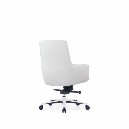 Кресло д/руководителя SitZone CH-500B нат. кожа, белый, крестов. алюминий