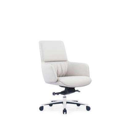 Кресло д/руководителя SitZone CH-500B нат. кожа, белый, крестов. алюминий