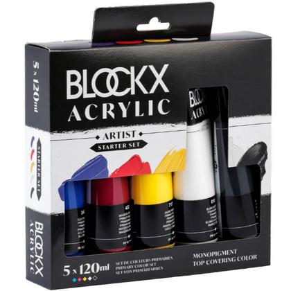 Краски акриловые "Blockx. Primaries" набор, 5 цв., 120 мл.