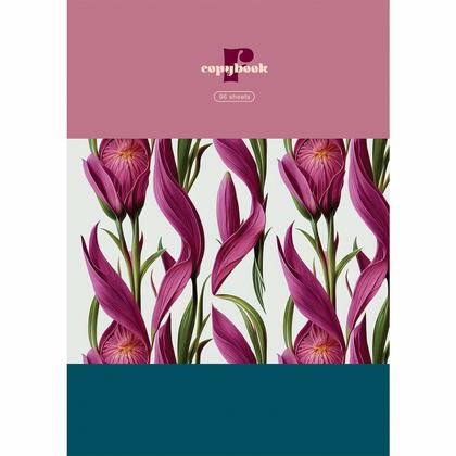 Тетрадь А4 96 л., клет. "Flower story" спираль сбоку, обл. карт., ассорти