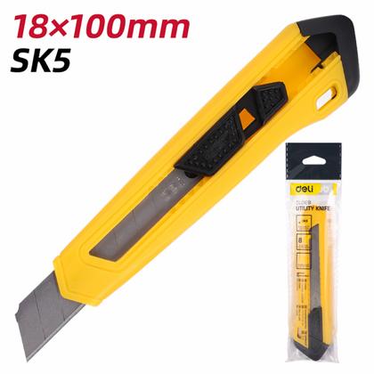 Нож строительный Deli YS EDL018B 18 мм, универсальный