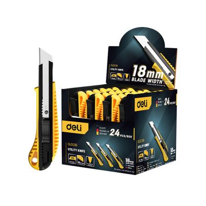 Нож строительный Deli YS EDL003B 18 мм 24 шт./упак, универсальный