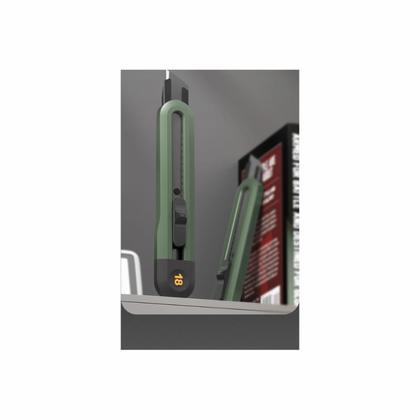 Нож строительный Deli HS EHT4018L 18 мм, Soft Touch, зеленый