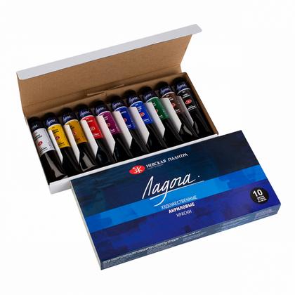 Краски акриловые "Ладога" 10 цв., 46 мл.