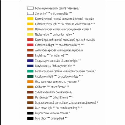 Краски масляные "Мастер-класс" набор 12 цв., 18 мл, туба