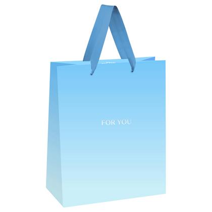 Пакет подарочный 11*14*6,5 см "For you. Blue", ламинированный