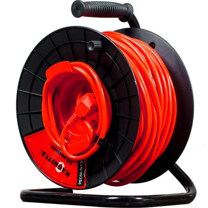 Удлинитель Magnetta PEC50-3X1.5-AG 50 м, катушка (1 роз., 1,5 мм, 2,2 кВт, защита от перегрузки)
