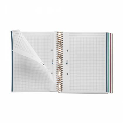 Тетрадь A5 120 л., клет. "Midnight Thoughts", спираль сбоку, обл. ламинир. карт., т.-синий