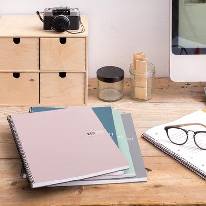 Тетрадь А4 210*297 мм, 80 л., в клетку "Miquelrius Sand" спираль сбоку, обл. карт., розовый