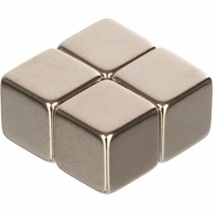 Кнопки магнитн. "Куб" 10*10 мм, 4 шт., д/досок, серебристый