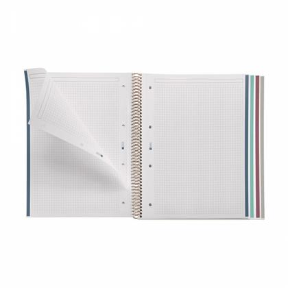 Тетрадь A4 120 л., клет. "Midnight Sparkles", спираль сбоку, обл. ламинир. карт., т.-синий