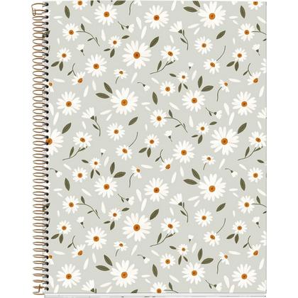 Тетрадь А4 210*297 мм, 120 л., в клетку "Green Sp. Flowers" спираль сбоку, обл. карт.