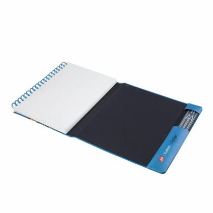 Скетчбук для акварели "Ладога" 17,5*25 см, 300 г/м2, 20 л., синий, настольный, среднее зерно