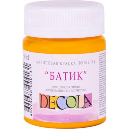 Краска акриловая по шелку перламутровая "Декола" 221 желтая темная, 50 мл., банка