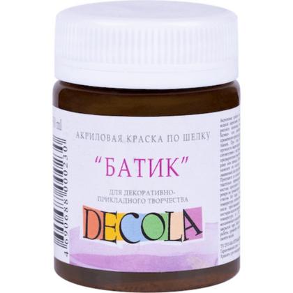 Краска акриловая по шелку перламутровая "Декола" 419 коричневая, 50 мл., банка