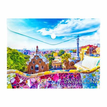 Папка конверт на кнопке А5 "Розы" разноцветный