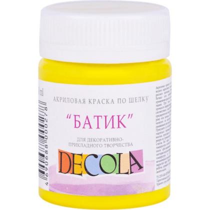 Краска акриловая по шелку перламутровая "Декола" 214 лимонная, 50 мл., банка