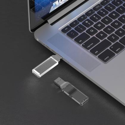 Карта памяти USB Flash 2.0 16 Gb ZC-005, пластик, метал, серебристый/синий
