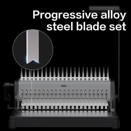 Перфобиндер Deli Plastic Binder T313 на пласт. пружину, сшивает до 450 лст., перфорирует 20 лст.