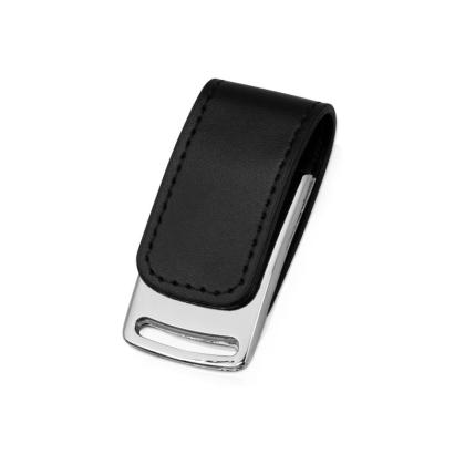 Карта памяти USB Flash 3.0 64 Gb VDL-014, метал, кож.зам., черный 