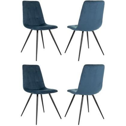 Стул Бюрократ CH-K1_4 ткань, синий, каркас металл, корпус черный, комплект 4шт