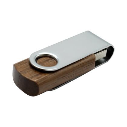 Карта памяти USB Flash 2.0 16 Gb VDF-008, дерево, метал, серебристый