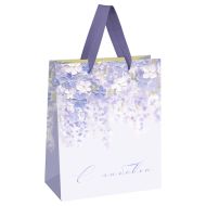 Пакет бумажный подарочный 18*23*10 см "Purple flowers", ламинированный