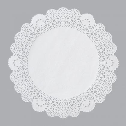 Салфетки бумажные ажурные d=16 см AVIORA, цв.белый, 250 шт