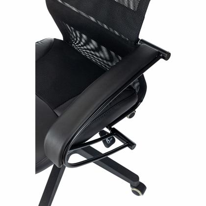 Кресло д/руководителя Бюрократ CH-NOVA LUX сетка/экокожа, черный, крестов. пластик