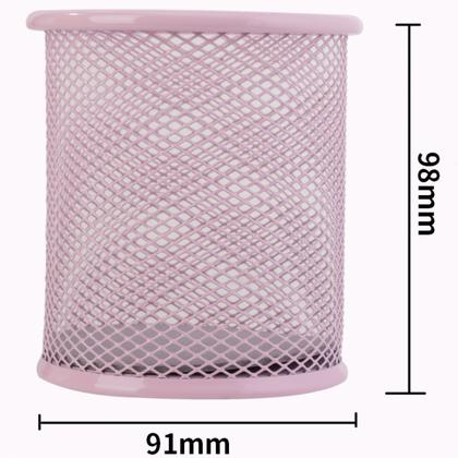 Карандашница "Deli" метал., сетка, кругл., ассорти пастель