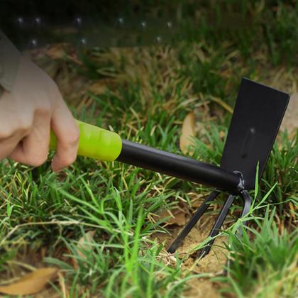 Тяпка садовая "Deli" 330 мм, трехзуб., с лепестком, черный/зеленый