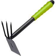 Тяпка садовая "Deli" 330 мм, трехзуб., с лепестком, черный/зеленый