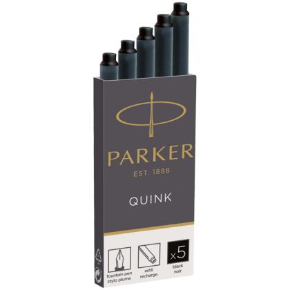 Чернильный патрон 75 мм. "Parker" 5 шт./уп., длин., черный, блистер