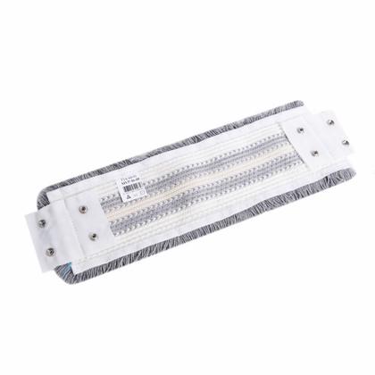 Насадка для плоской швабры 50*13 см комбинированная тафтинговая серая, карманы-языки