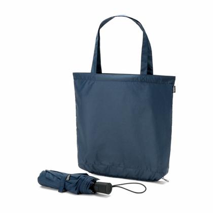 Зонт складной п/автомат. 53 см, ручка пласт. "Skylar" синий + сумка д/покупок, полиэстер