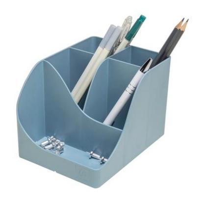 Подставка д/ручек "Autentik" пласт., 5 дел., сине-серый