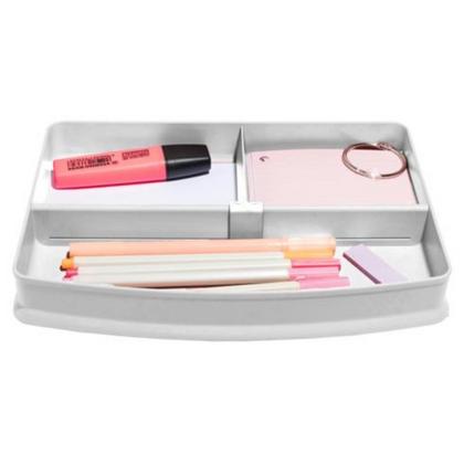 Подставка д/канц.мелочей “Autentik”, пласт., 3 дел., белый