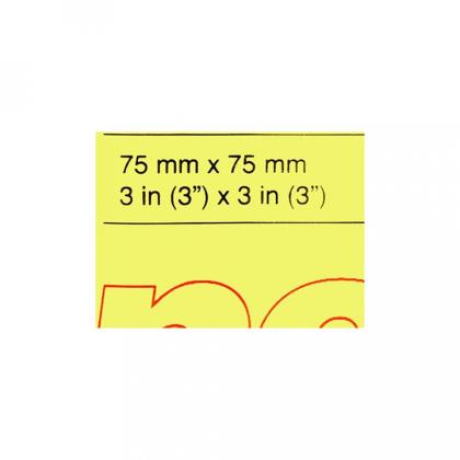 Бумага д/з на кл. осн. 75*75 мм "Kores Neon" 100 л., желтый неон