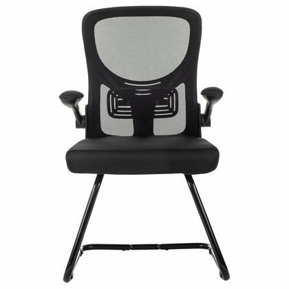 Кресло на полозьях Бюрократ MC-109 сетка/ткань, черный, металл черный