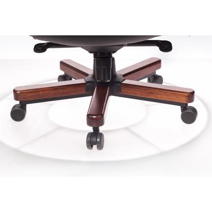 Кресло д/руководителя Бюрократ T-9923WALNUT нат. кожа, слоновая кость, крестов. металл/дерево