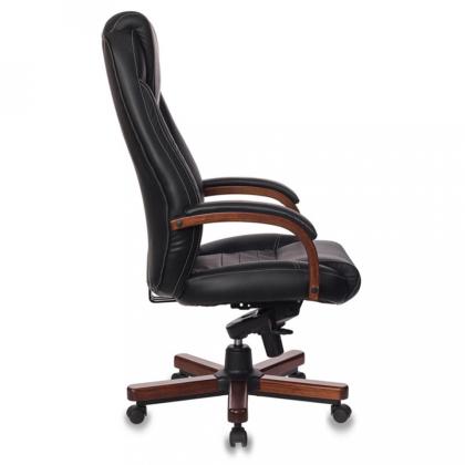 Кресло д/руководителя Бюрократ T-9923WALNUT нат. кожа, слоновая кость, крестов. металл/дерево
