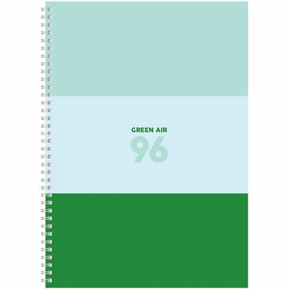 Тетрадь А4 96 л., клет. "Green air" спираль сбоку, обл. карт., ассорти